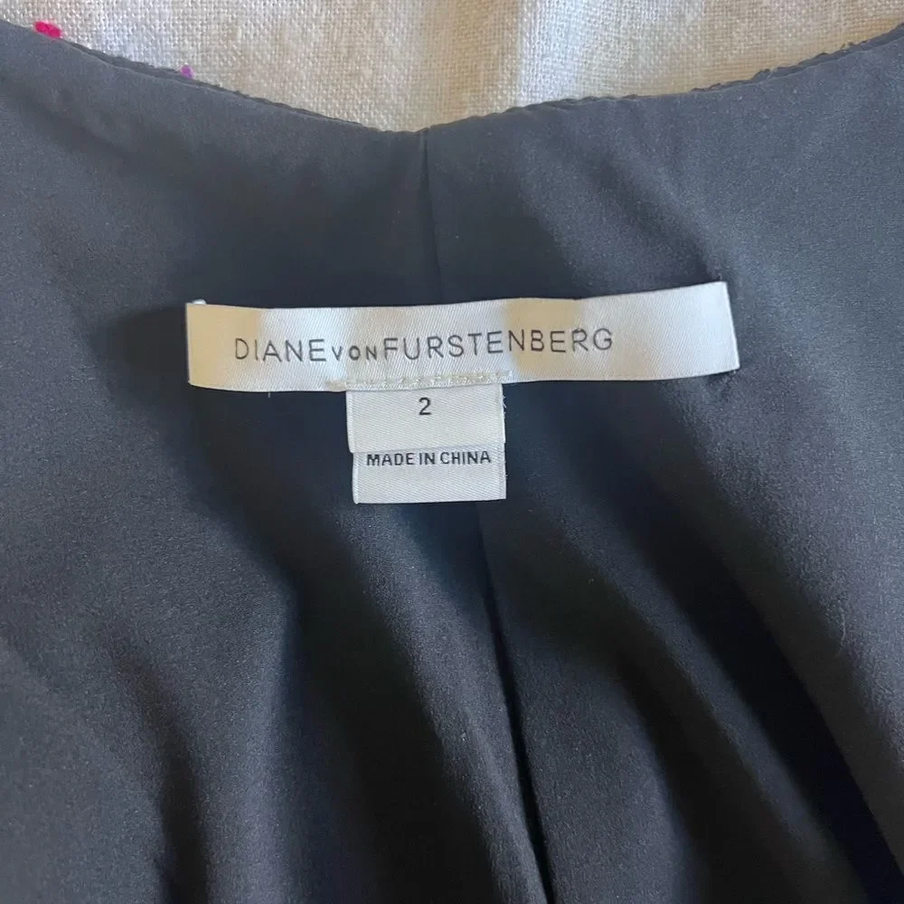 DVF Seduction Dress Black Multi Size 2 - Picture 7 of 10
